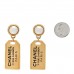 Pearl CC Tags Drop Earrings Gold