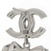 Crystal CC Bow Drop Earrings Silver