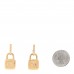 Metal CC Lock Drop Earrings Gold