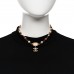 Crystal Pearl Bead CC Choker Gold Pink