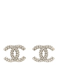 Crystal CC Earrings Silver