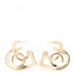 Metal CC Heart Coco In Love Hoop Earrings Gold