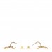 Metal Crystal Studded CC Hoop Drop Earrings Gold