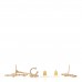 Metal Strass I Love Coco Heart Chain Climber Earrings Gold Pink
