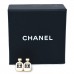 Resin CC No 5 Perfume Bottle Earrings Gold Pearly White
