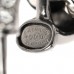 Ruthenium Lambskin Crystal CC Dangle Earrings Silver Black