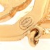 Metal Crystal Quilted CC No 5 Drop Earrings Gold