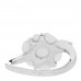 18K White Gold Diamond Agate Camellia Ring 52 6