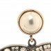 Crystal Baguette Pearl Bright Young Things CC Drop Earrings Silver