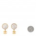 Metal CC Round Clip On Earrings Gold