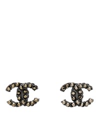 Crystal CC Earrings Ruthenium