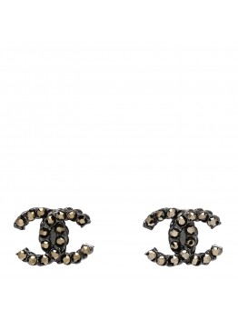 Crystal CC Earrings Ruthenium