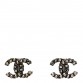 Crystal CC Earrings Ruthenium