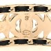 Lambskin Crystal CC Star Cuff S Bracelet Gold Black