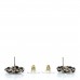 Crystal Lambskin Chain CC Stud Earrings Black Gold
