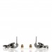 Ruthenium Lambskin Crystal CC Dangle Earrings Silver Black