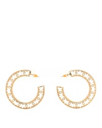 Metal CC Hoop Earrings Gold