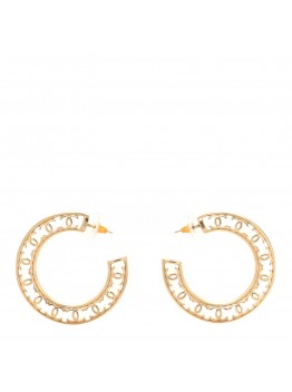Metal CC Hoop Earrings Gold