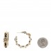 Crystal Lambskin CC Chain Hoop Earrings Gold Black