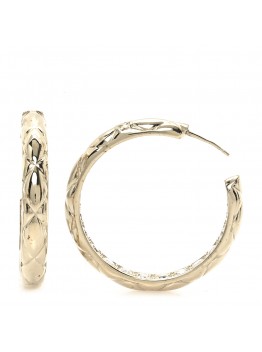 Crystal CC Hoop Earrings Gold