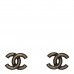 Enamel Textured CC Earrings Black Gold
