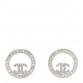Crystal CC Round Earrings Silver