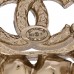 Metal Crystal Baguette High Society CC Earrings Gold
