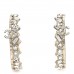 Metal Crystal CC Hoop Earrings Gold