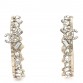 Metal Crystal CC Hoop Earrings Gold