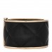 Lambskin Quilted CC Cuff Bracelet Black