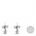 Crystal CC Bow Drop Earrings Silver