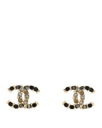 Crystal CC Earrings Gold Black Multicolor