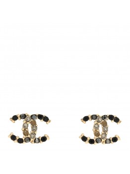 Crystal CC Earrings Gold Black Multicolor