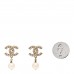 Crystal Pearl CC Drop Earrings Gold