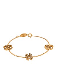 Crystal CC Chain Bracelet Gold