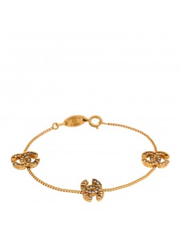 Crystal CC Chain Bracelet Gold