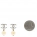 Crystal Pearl CC Drop Earrings Silver