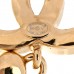 Metal Crystal CC Heart Drop Earrings Gold
