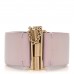 Iridescent Calfskin CC Wide Cuff M Lilac