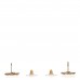 Metal Graduated Pearl Crystal CC Earrings Light Gold