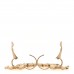 Crystal CC Flower Drop Earrings Gold