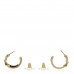 Metal Crystal CC Logo Hoop Earrings Gold