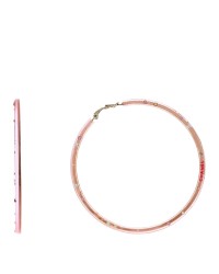 Translucent Resin Crystal Hoop Earrings Pink Multicolor