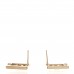 Metal Crystal Square CC Earrings Gold