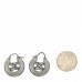 Crystal Pearl CC Hoop Earrings Silver