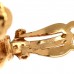 Metal CC Hoop Clip On Earrings Gold