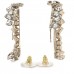Metal Crystal CC Hoop Earrings Gold