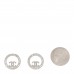 Crystal CC Round Earrings Silver