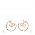 Crystal CC Double Hoop Earrings Gold