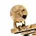 Metal CC No 5 Crystal Drop Earrings Gold Black